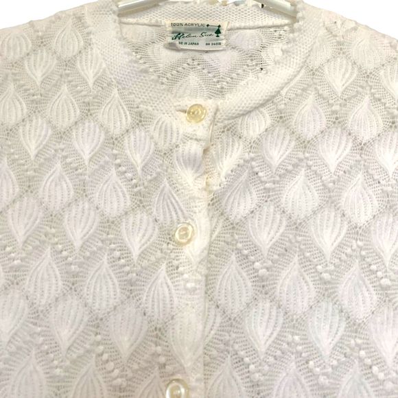 Elegant White Textured Cardigan - Picture 6 of 8